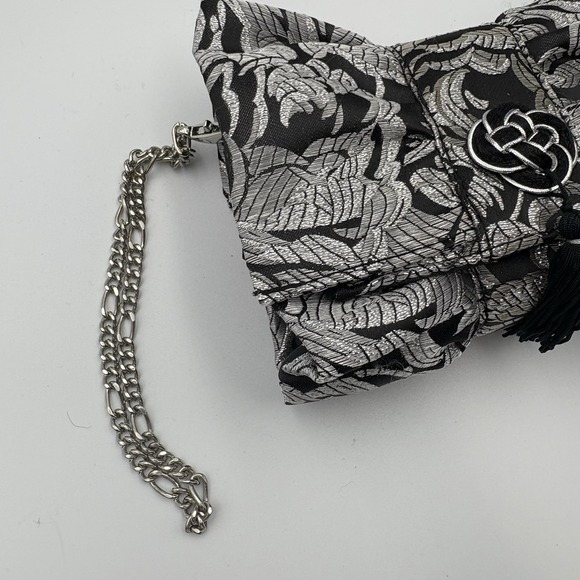 White House Black Market Silver and Black Clutch - Picture 4 of 9